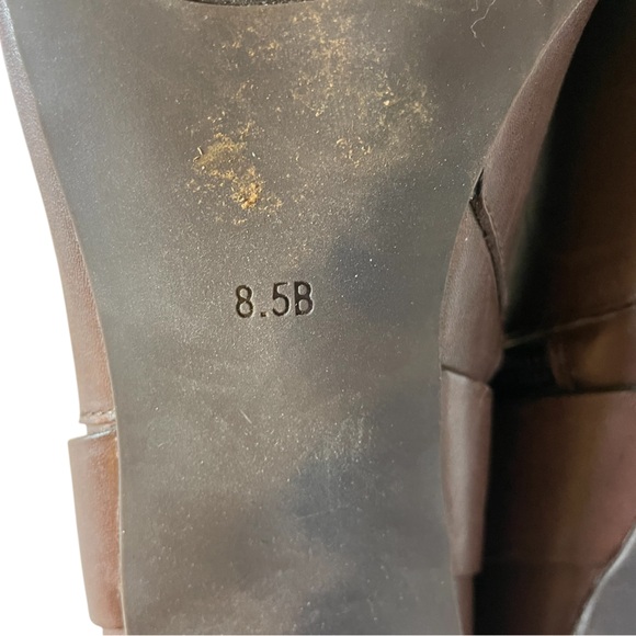 LAUREN RALPH LAUREN Nadia Brown Leather Mid-Heel Almond Toe Ankle Boots - Sz 8.5 - Picture 9 of 12